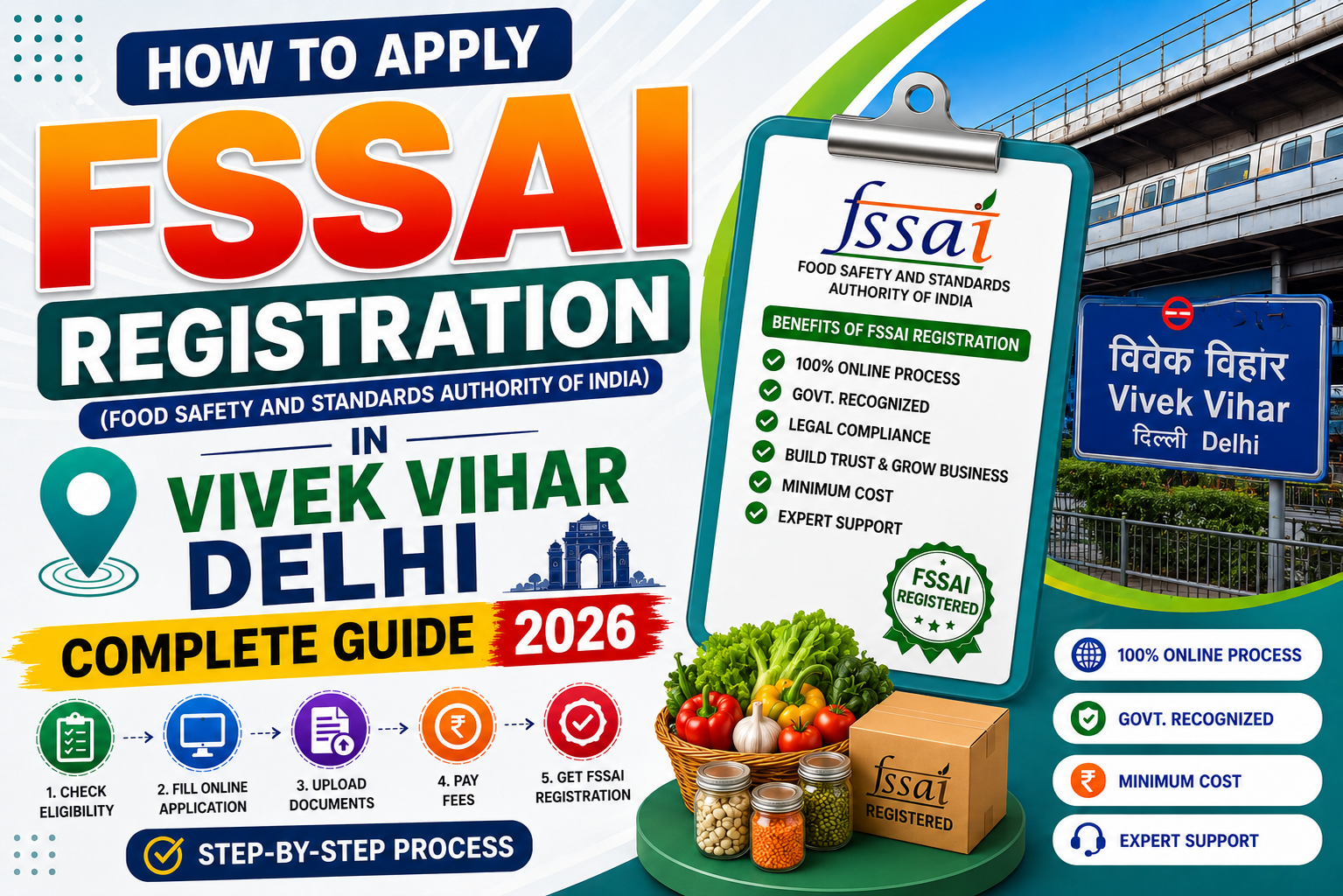 How to Apply FSSAI Registration in Vivek Vihar Delhi – Complete Guide 2026