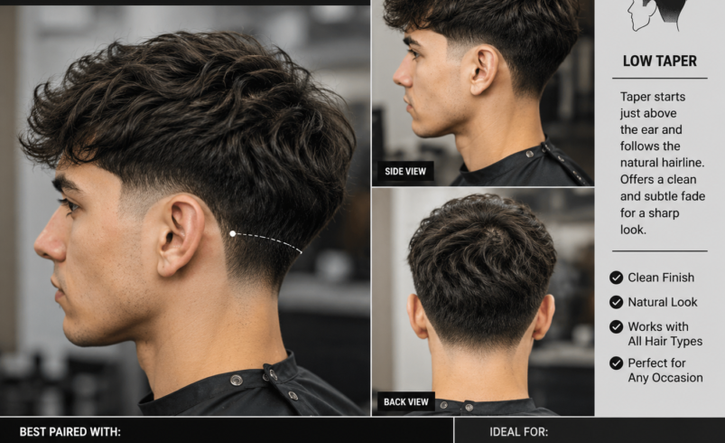 Low Taper Fade with Curly Hair