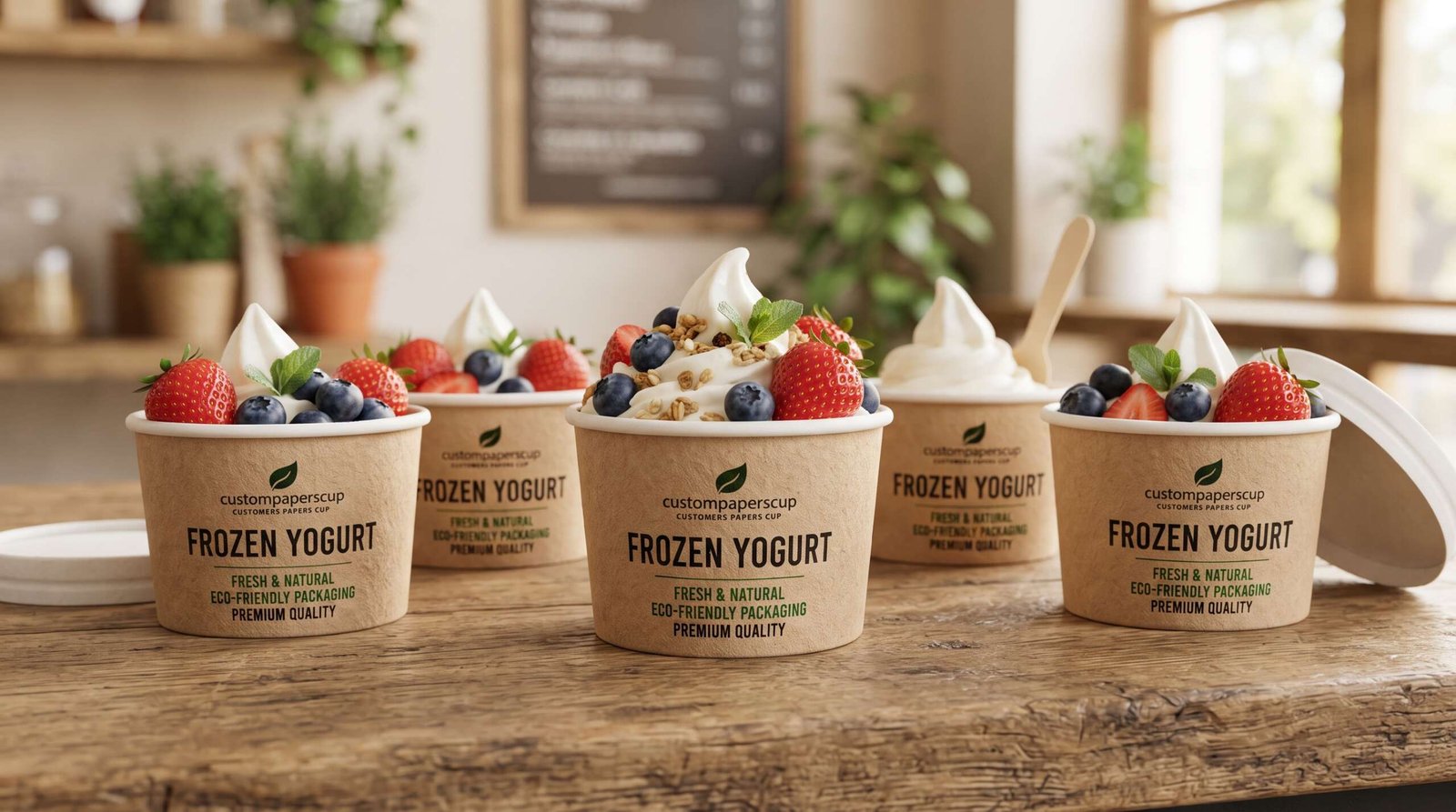 Custom Frozen Yogurt Cups for Shops