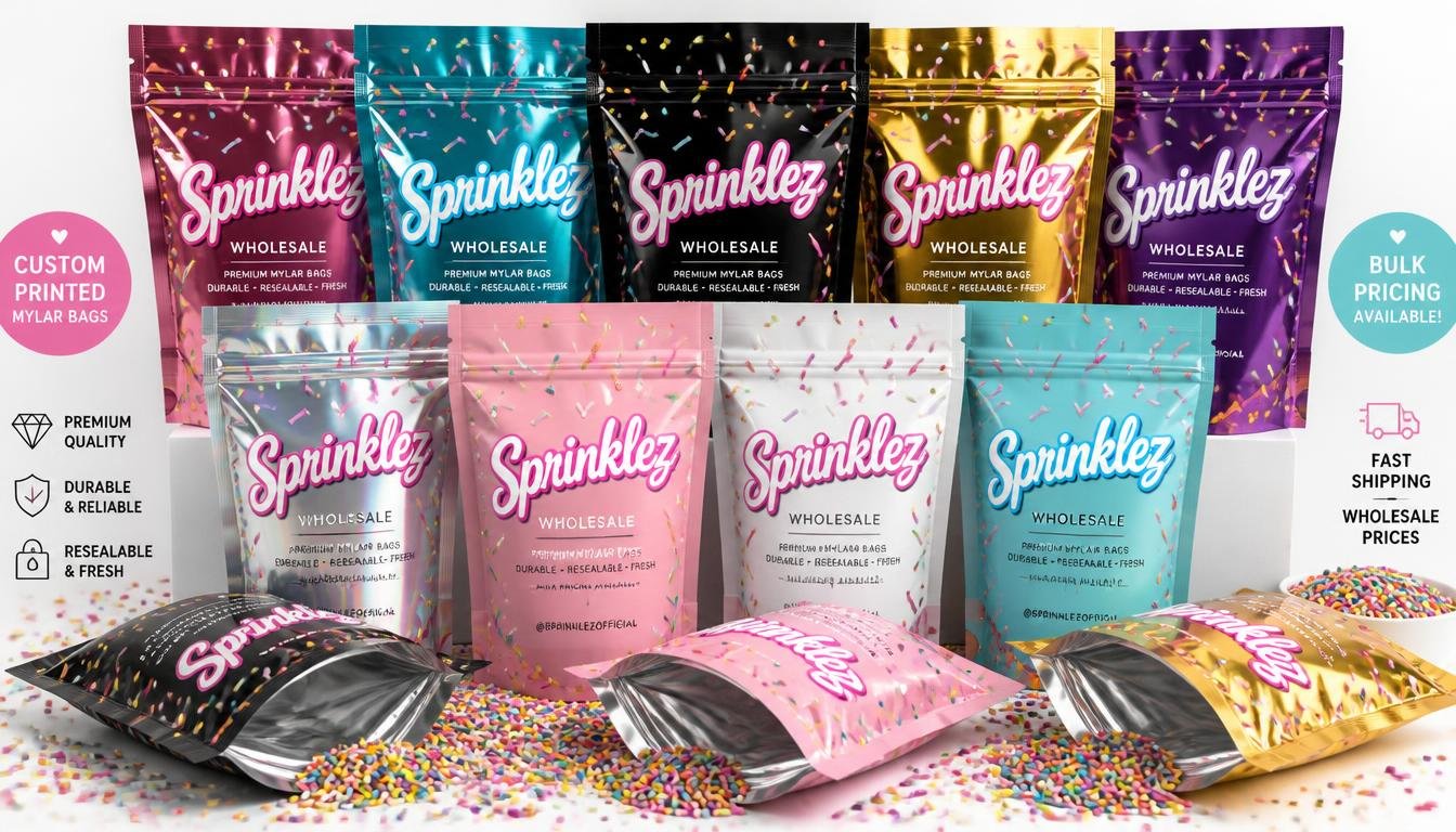 Custom Sprinkles Mylar Bags for Fresh and Safe Packaging