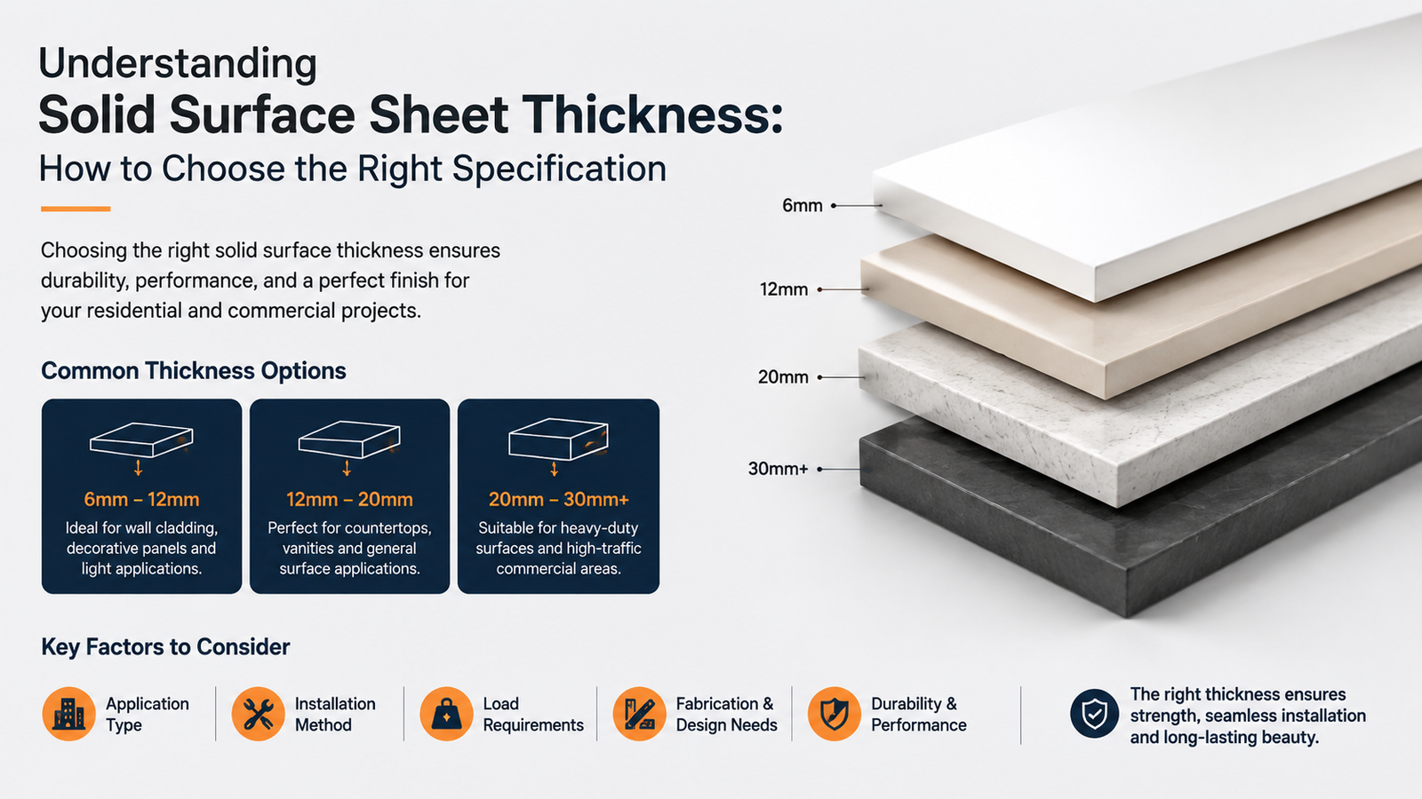 Understanding Solid Surface Sheet Thickness: How to Choose the Right Specification