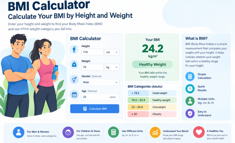 BMI Calculator: Calculate Your BMI by Height and Weight