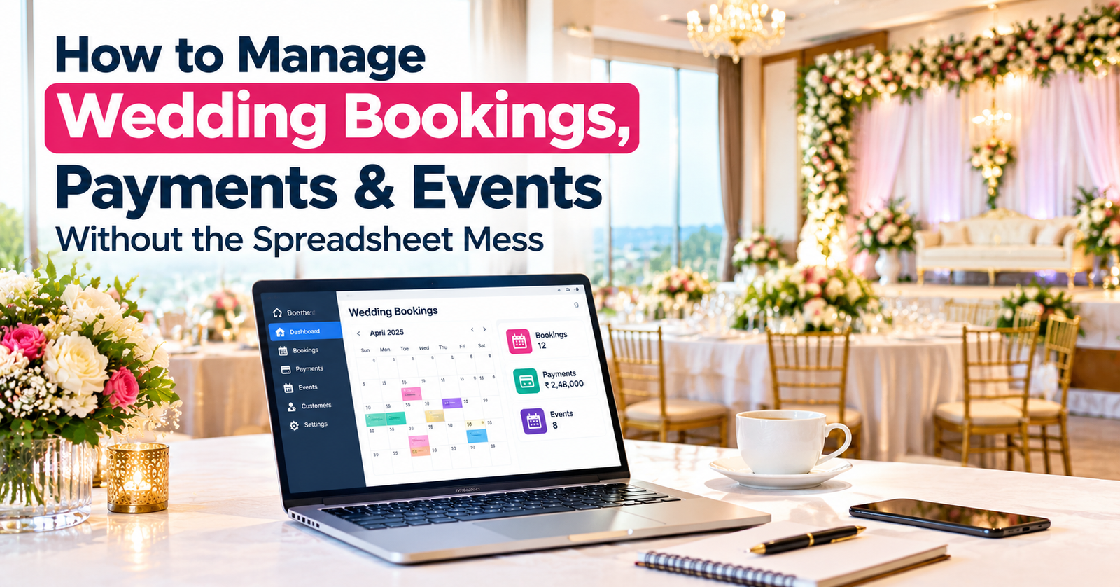 How to Manage Wedding Bookings, Payments & Events Without the Spreadsheet Mess